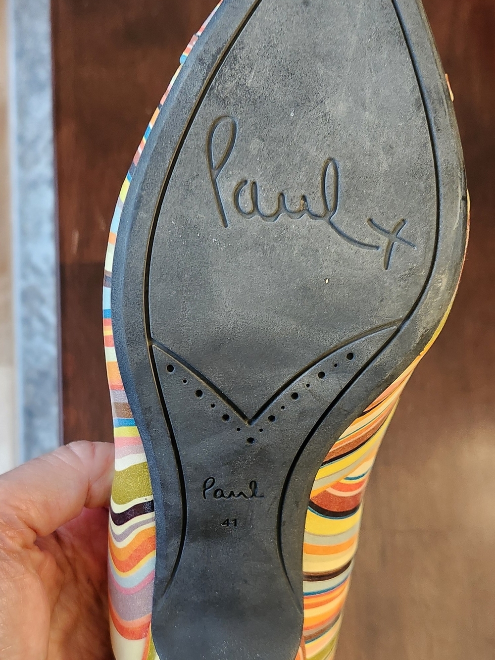 Striped Multicolour Pointed-Toe Heels - Picture 5 of 8